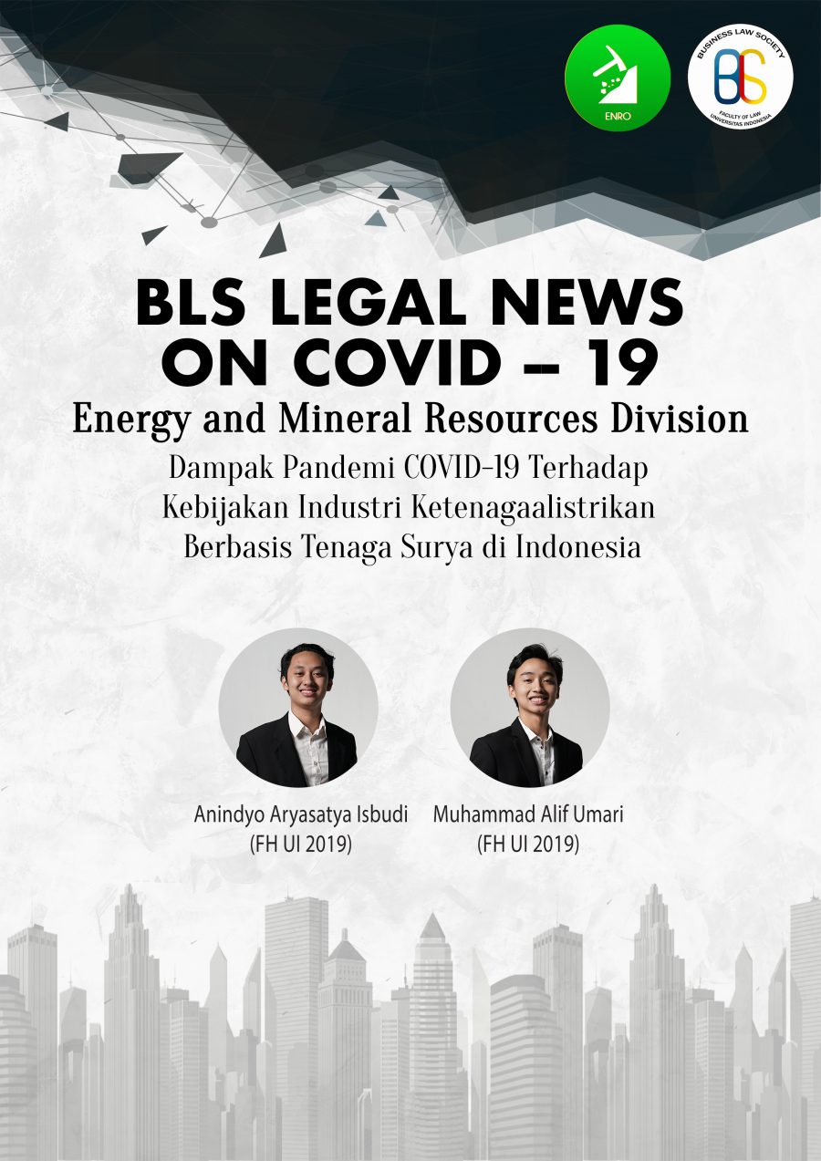 BLS Legal News on Covid-19 : The Impact of Covid-19 Pandemic to Indonesian Government Policies on the Industry of Solar Energy Based Electricity
