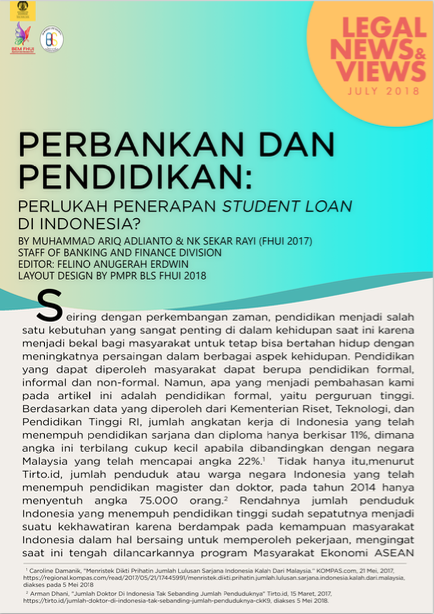 Perbankan dan Pendidikan: Student Loan